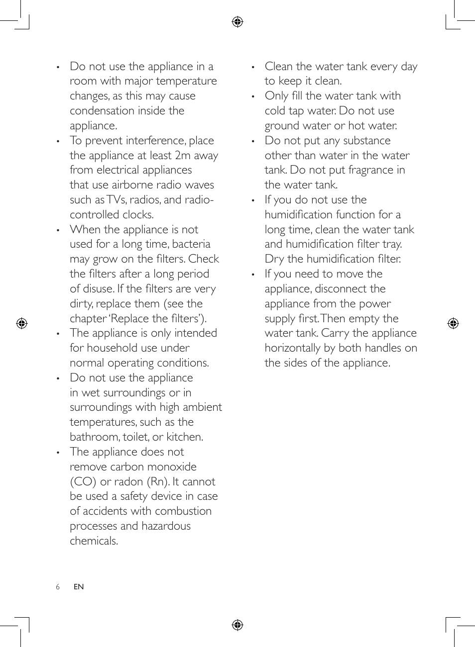 Philips 2-in-1-Kombigerät zur Luftreinigung u. -befeuchtung User Manual | Page 6 / 108