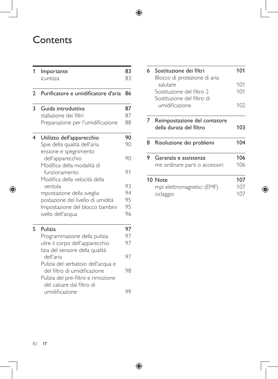 Philips 2-in-1-Kombigerät zur Luftreinigung u. -befeuchtung User Manual | Page 82 / 108