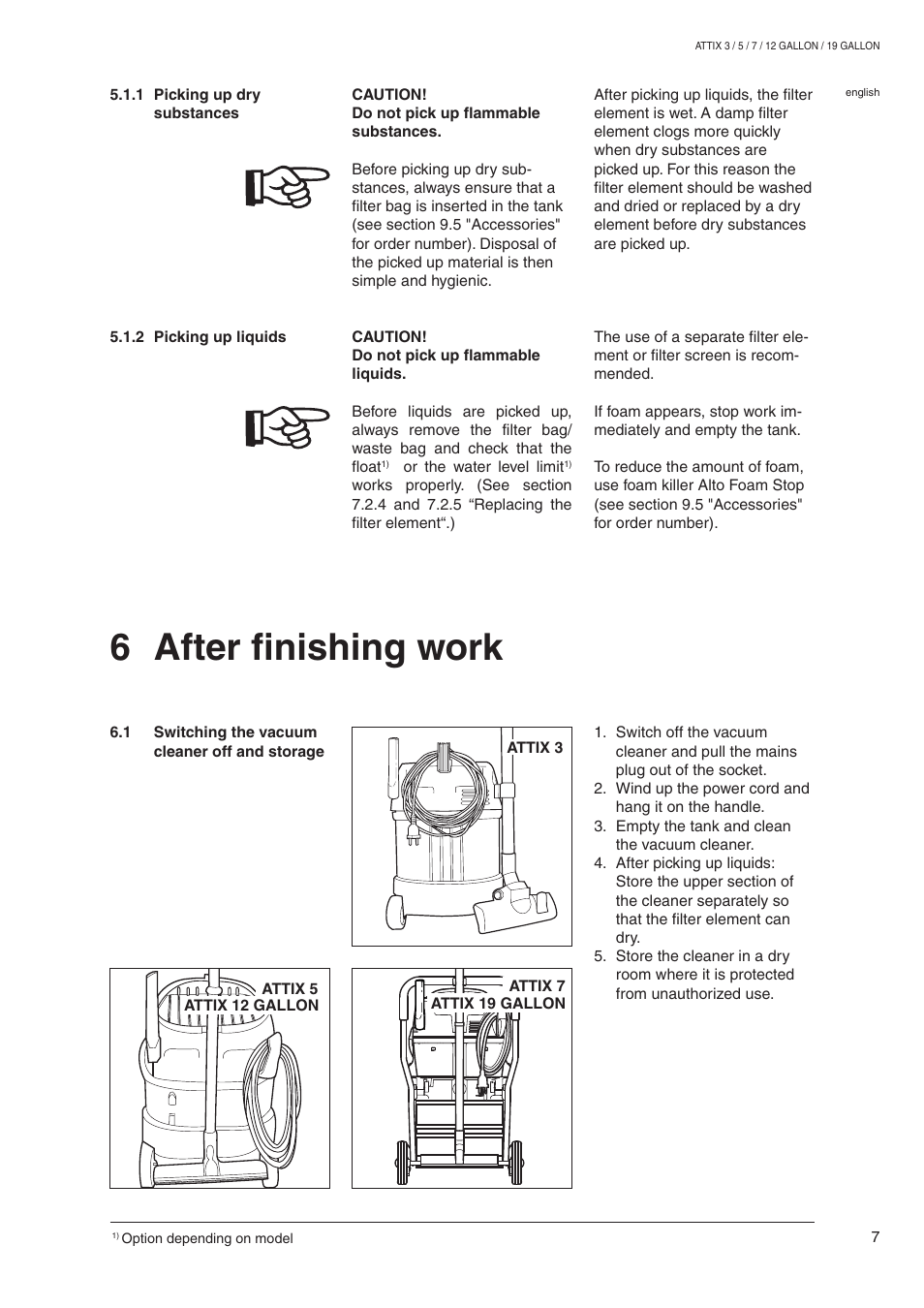 6 after finishing work | Nilfisk-ALTO ATTIX 590-21 User Manual | Page 13 / 20