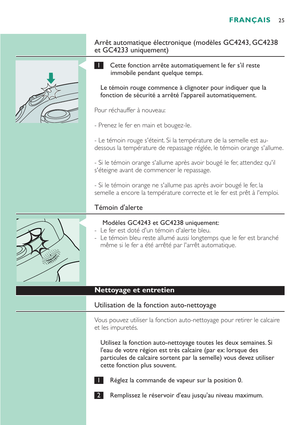 Philips Dampfbügeleisen User Manual | Page 25 / 48