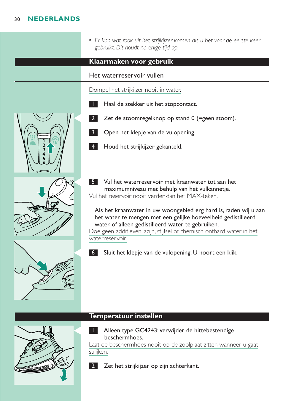 Philips Dampfbügeleisen User Manual | Page 30 / 48