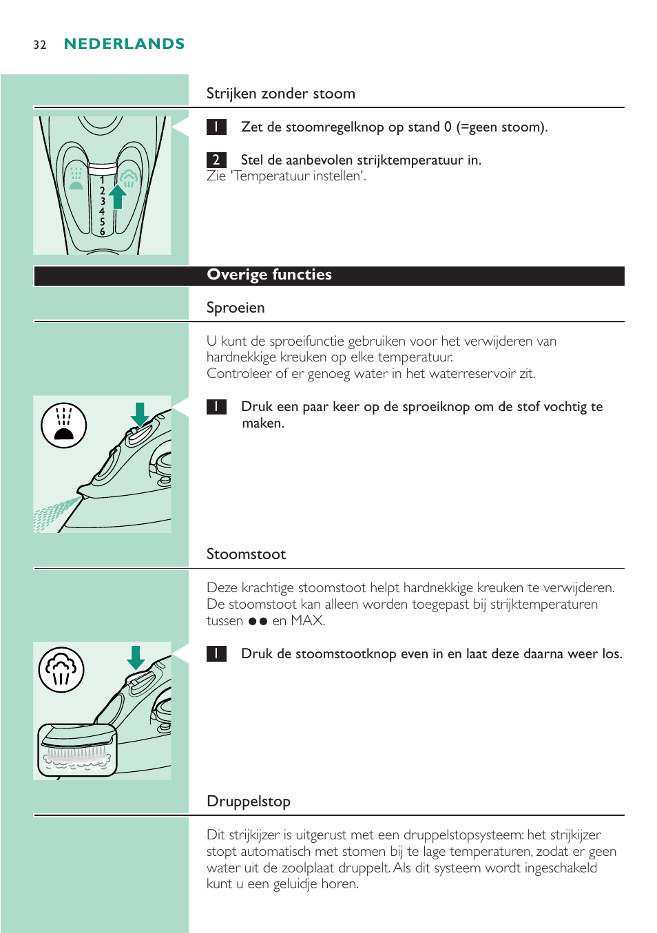 Philips Dampfbügeleisen User Manual | Page 32 / 48