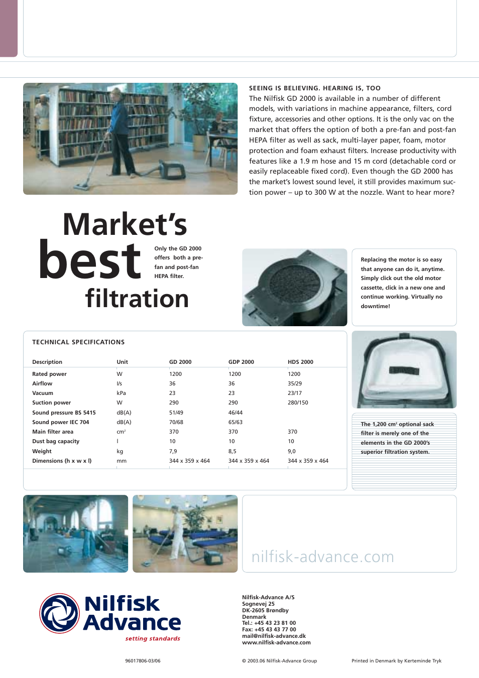 Best, Market’s, Filtration | Nilfisk-ALTO Nilfisk GD 2000 User Manual | Page 2 / 2