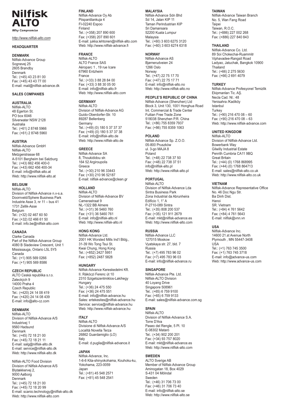 Nilfisk alto | Nilfisk-ALTO Aero 20 User Manual | Page 5 / 5