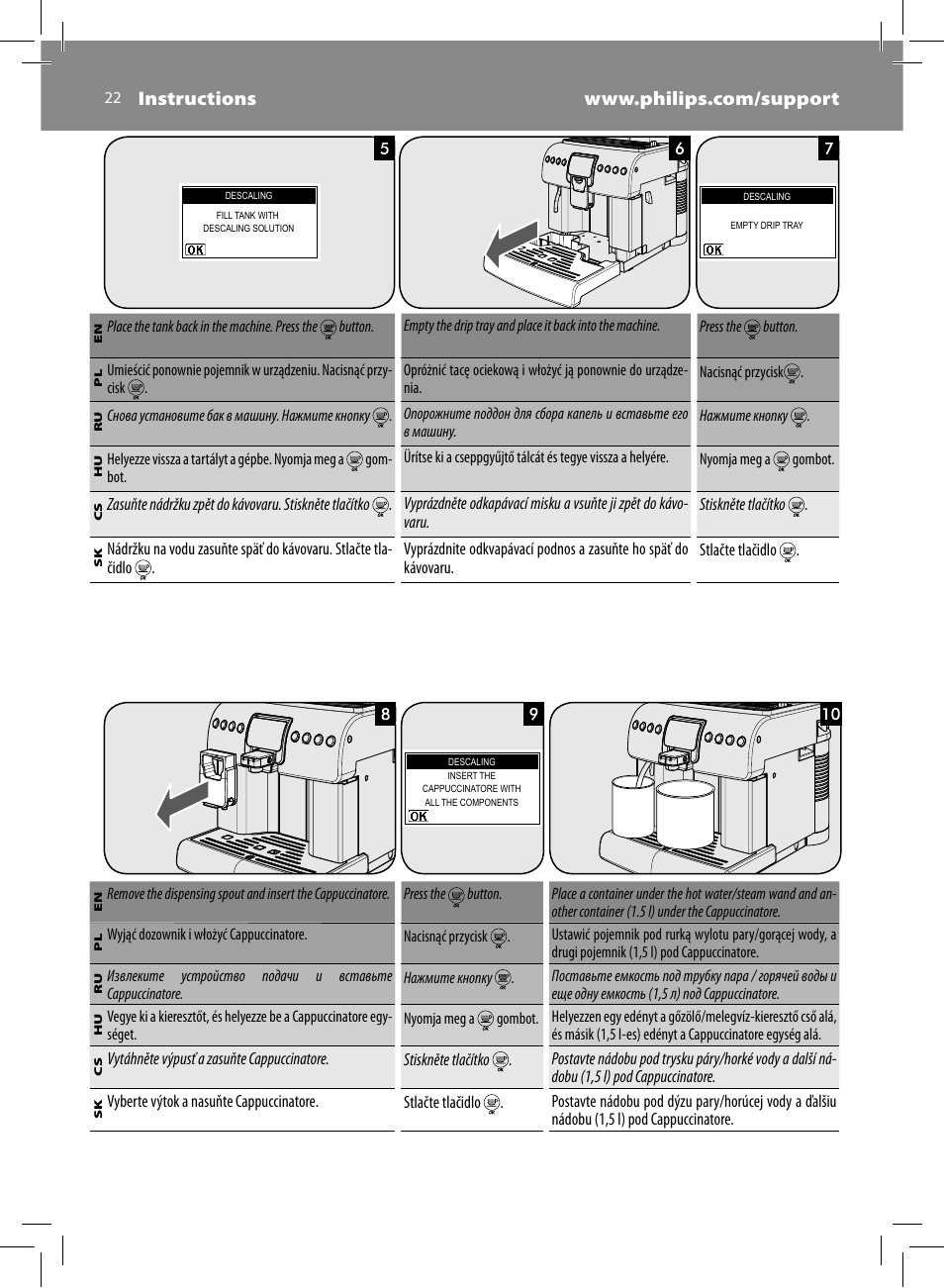 Philips Saeco Kaffeevollautomat User Manual | Page 22 / 72