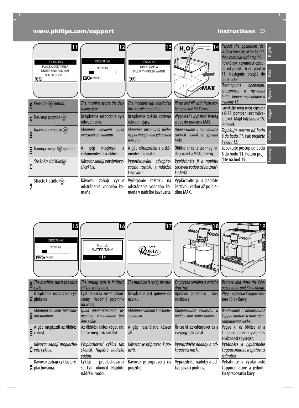 Omax | Philips Saeco Kaffeevollautomat User Manual | Page 23 / 72