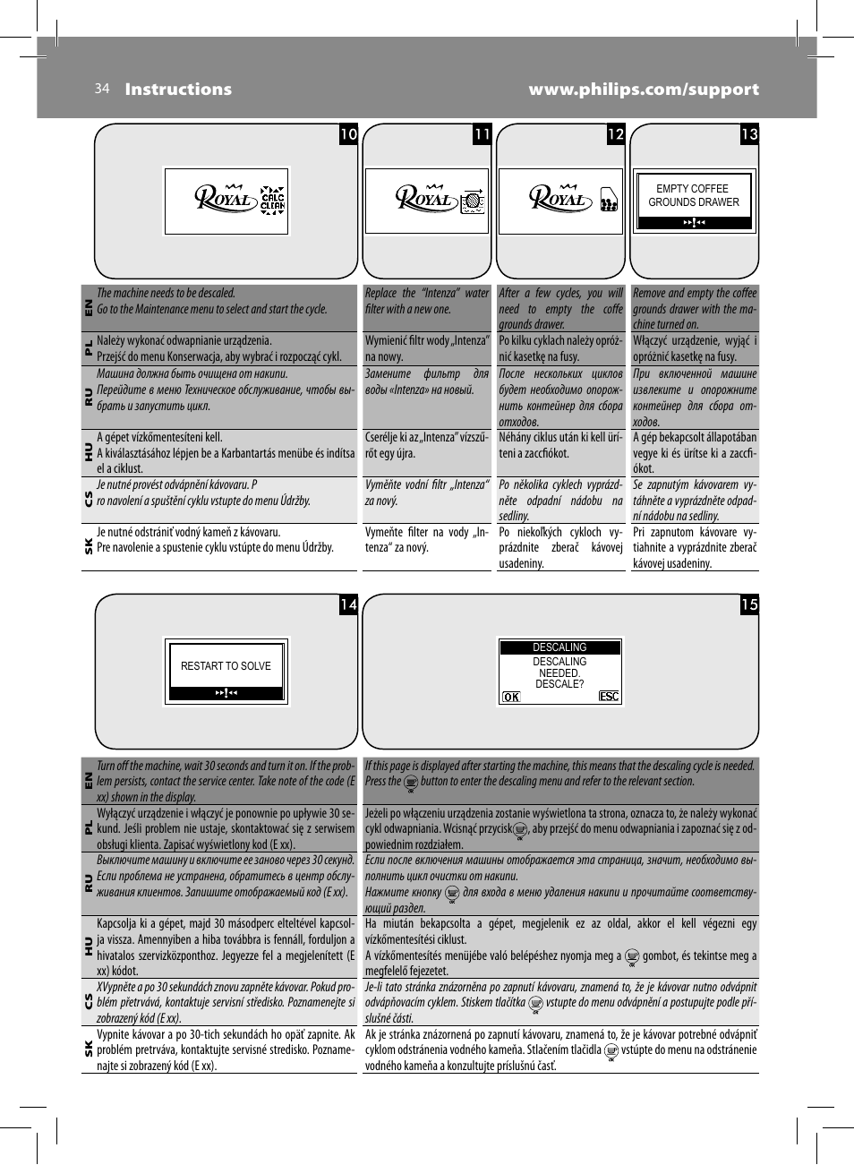 Philips Saeco Kaffeevollautomat User Manual | Page 34 / 72