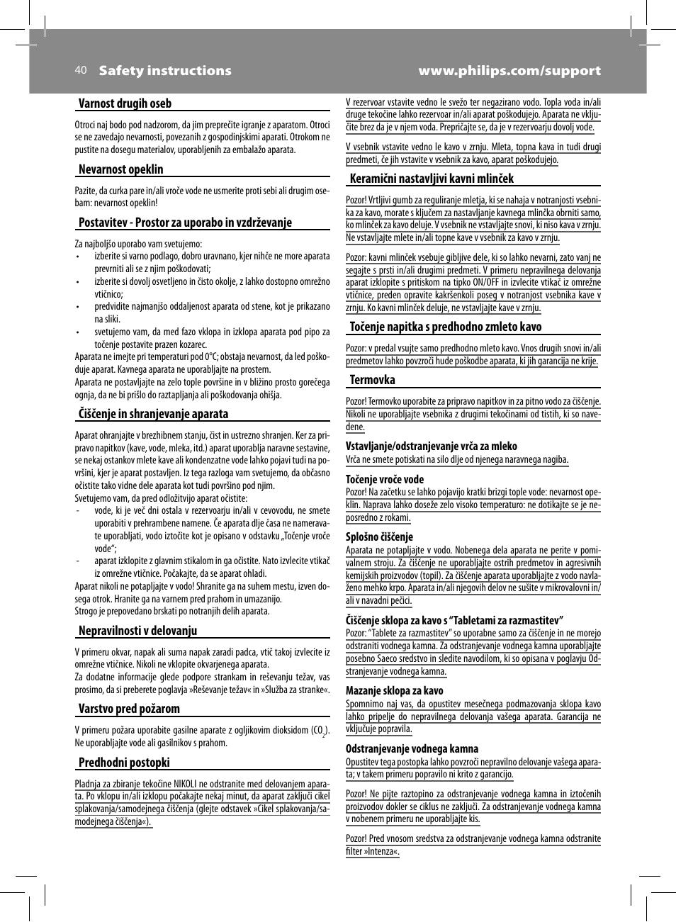 Philips Saeco Kaffeevollautomat User Manual | Page 40 / 72