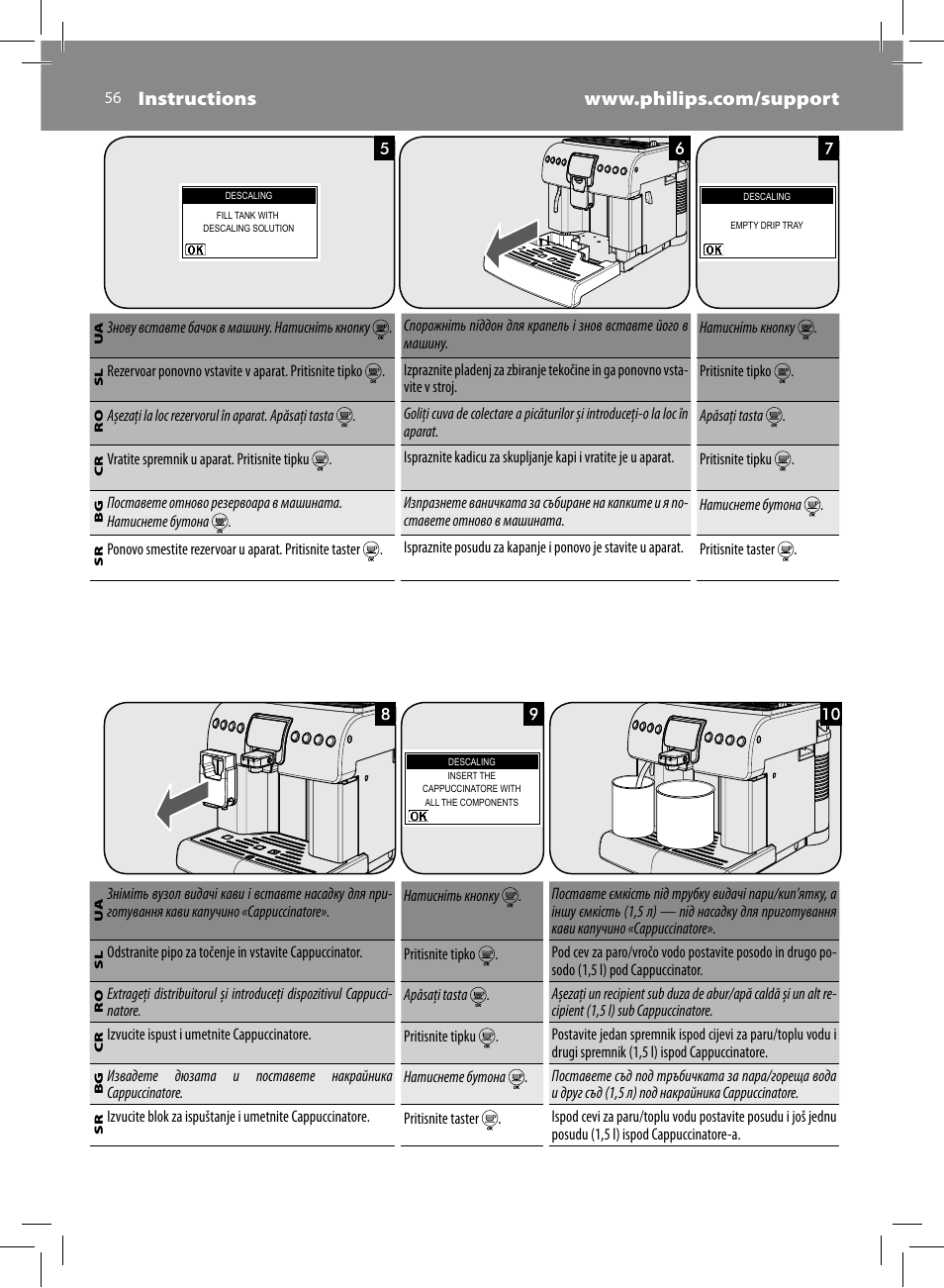 Philips Saeco Kaffeevollautomat User Manual | Page 56 / 72