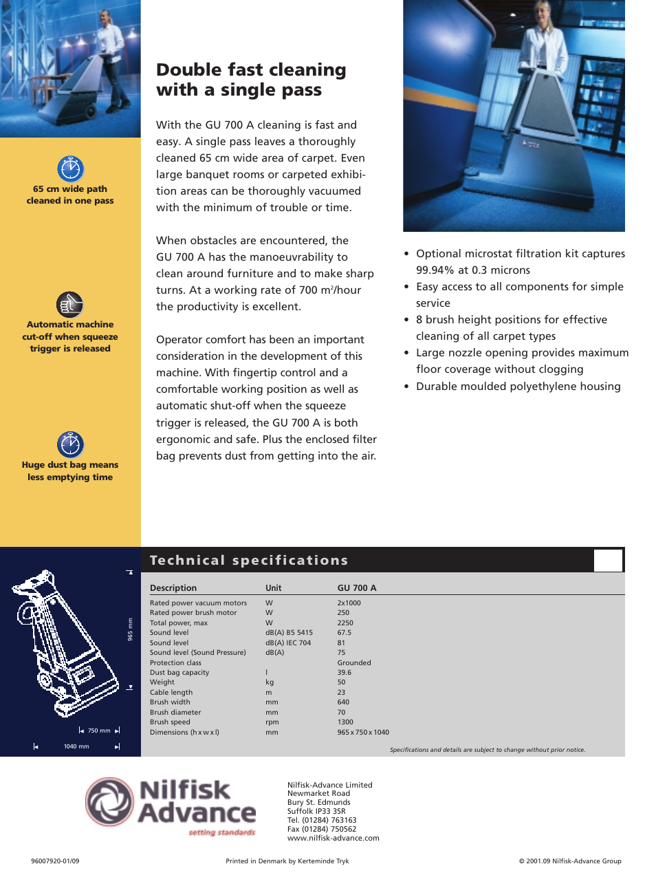 Double fast cleaning with a single pass | Nilfisk-ALTO GU 700 A User Manual | Page 2 / 2