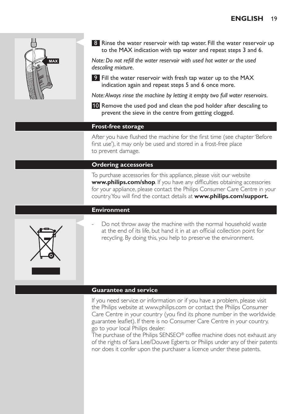 Philips SENSEO® Viva Café Kaffeepadmaschine User Manual | Page 19 / 78