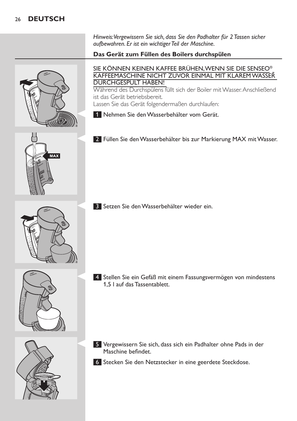 Philips SENSEO® Viva Café Kaffeepadmaschine User Manual | Page 26 / 78