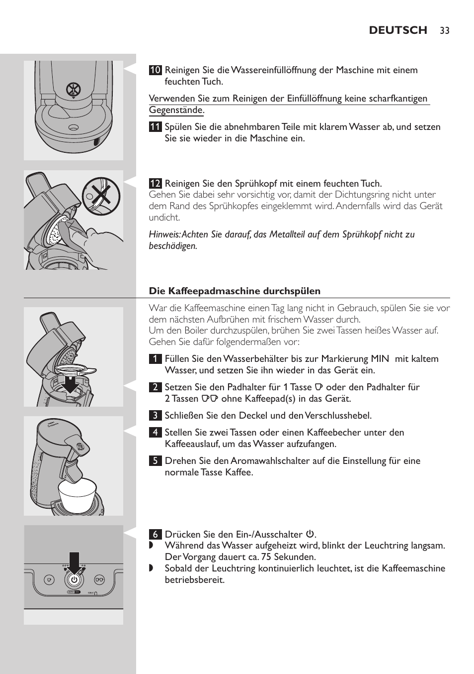 Philips SENSEO® Viva Café Kaffeepadmaschine User Manual | Page 33 / 78