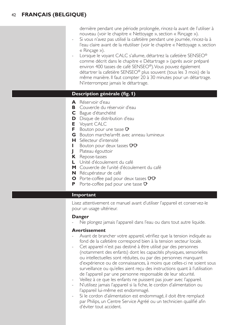 Philips SENSEO® Viva Café Kaffeepadmaschine User Manual | Page 42 / 78