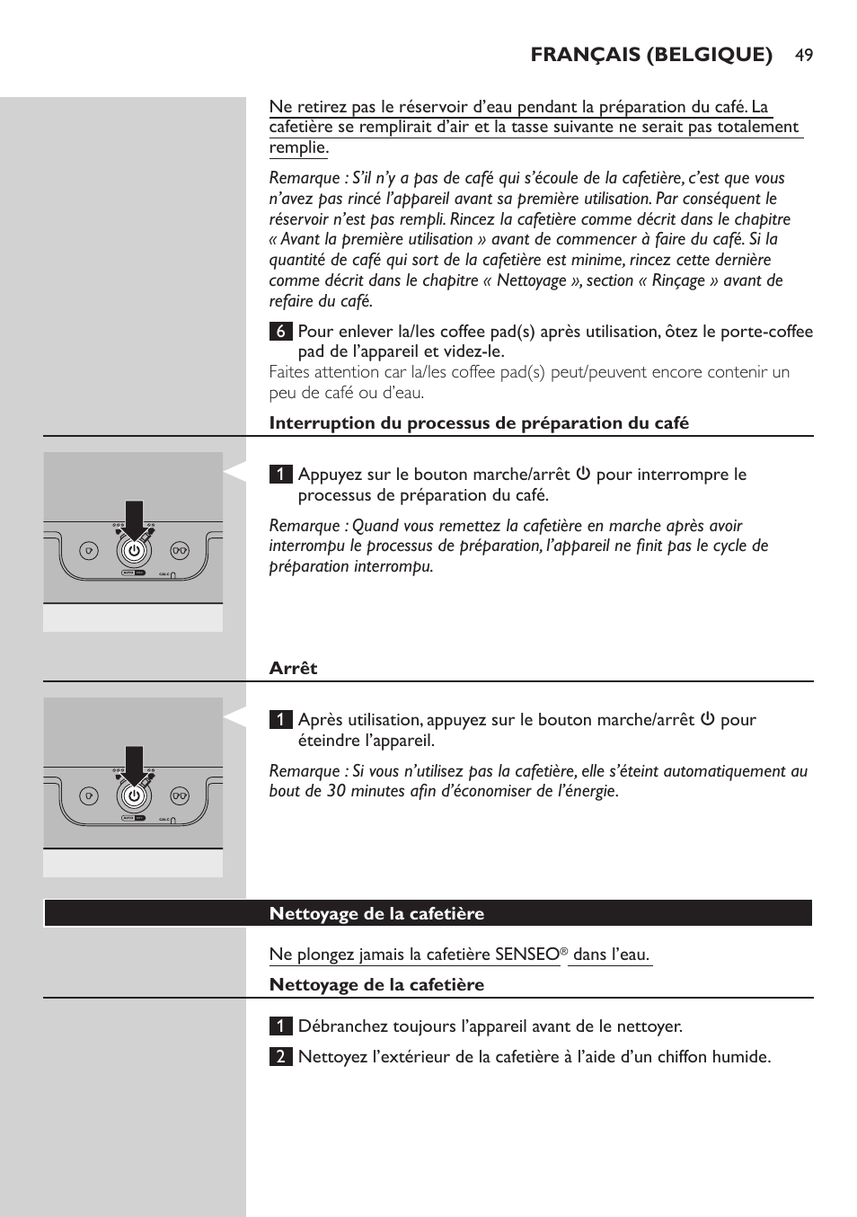 Philips SENSEO® Viva Café Kaffeepadmaschine User Manual | Page 49 / 78