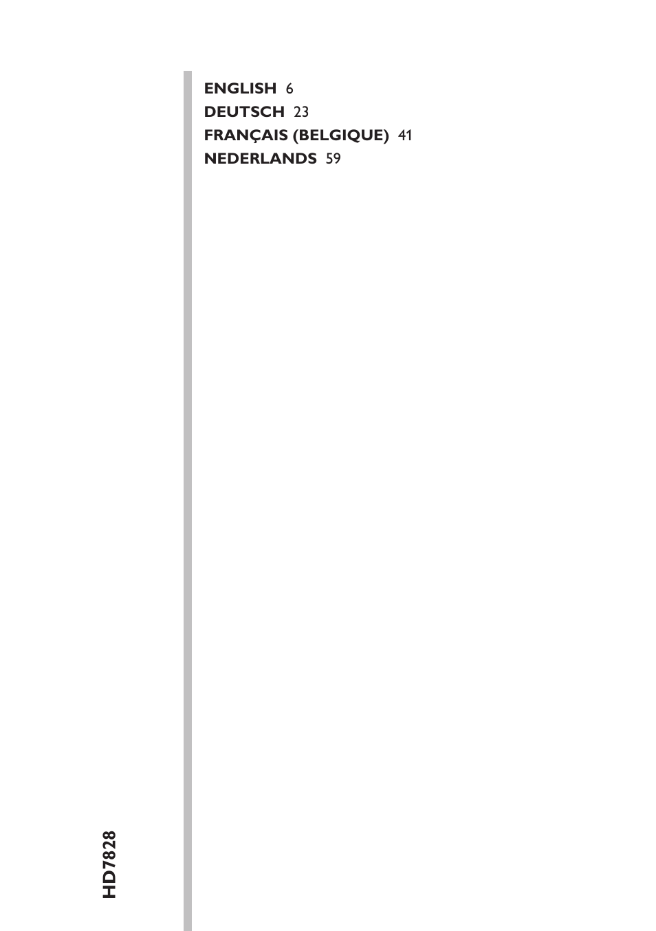 Table of content | Philips SENSEO® Viva Café Kaffeepadmaschine User Manual | Page 5 / 78