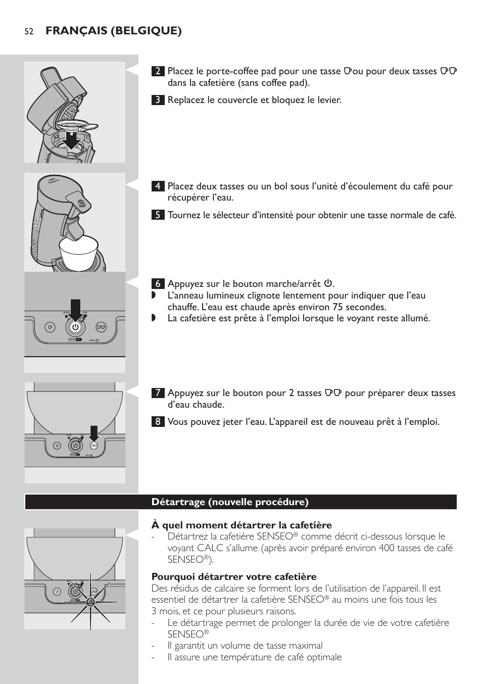 Philips SENSEO® Viva Café Kaffeepadmaschine User Manual | Page 52 / 78