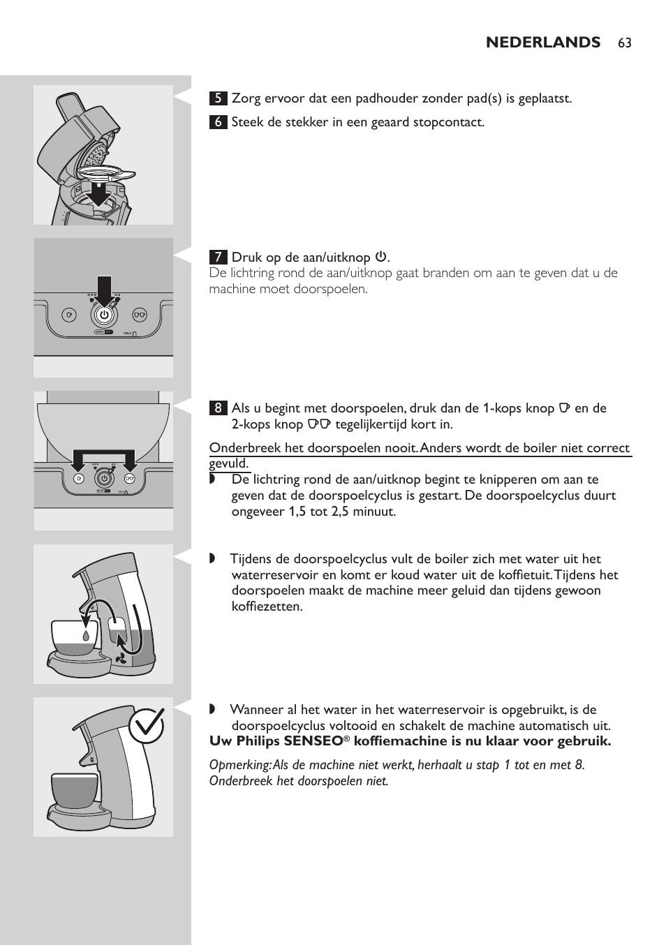 Philips SENSEO® Viva Café Kaffeepadmaschine User Manual | Page 63 / 78