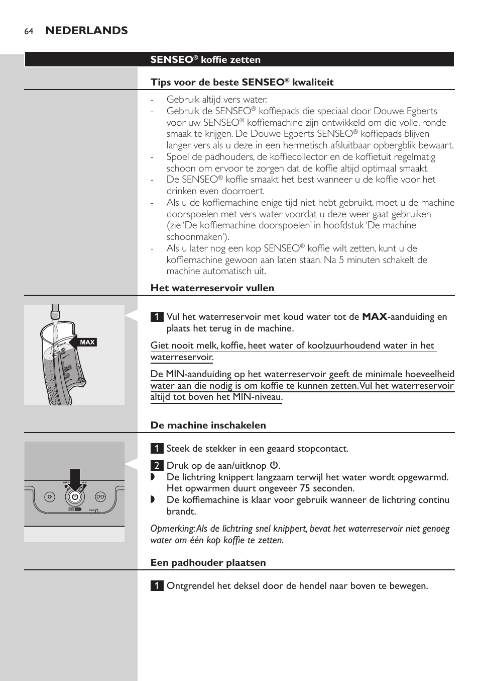 Philips SENSEO® Viva Café Kaffeepadmaschine User Manual | Page 64 / 78