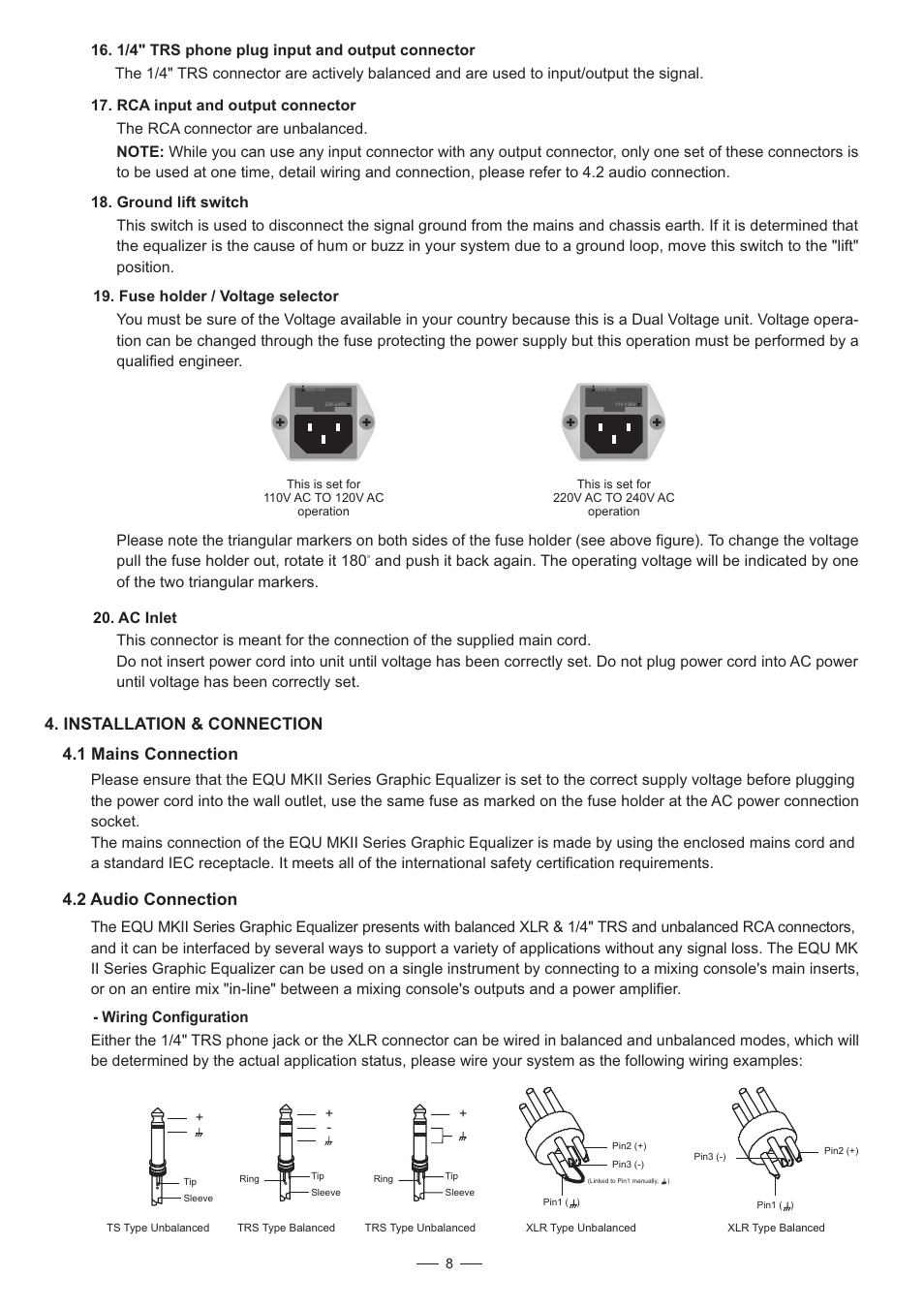 Ground lift switch | Nilfisk-ALTO EQU MKII Series User Manual | Page 9 / 15