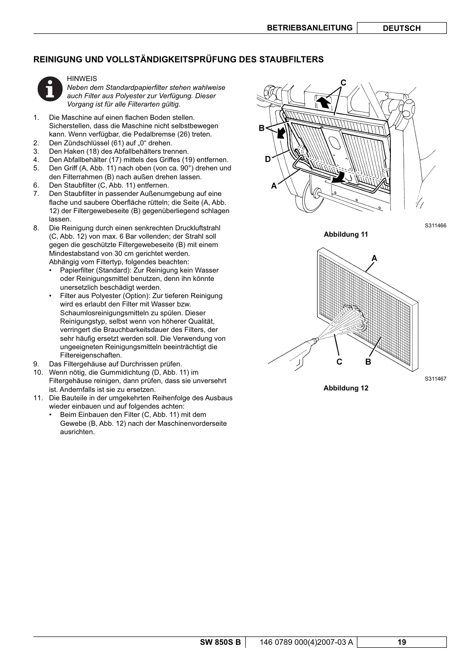 Nilfisk-ALTO SW 850S B User Manual | Page 22 / 104