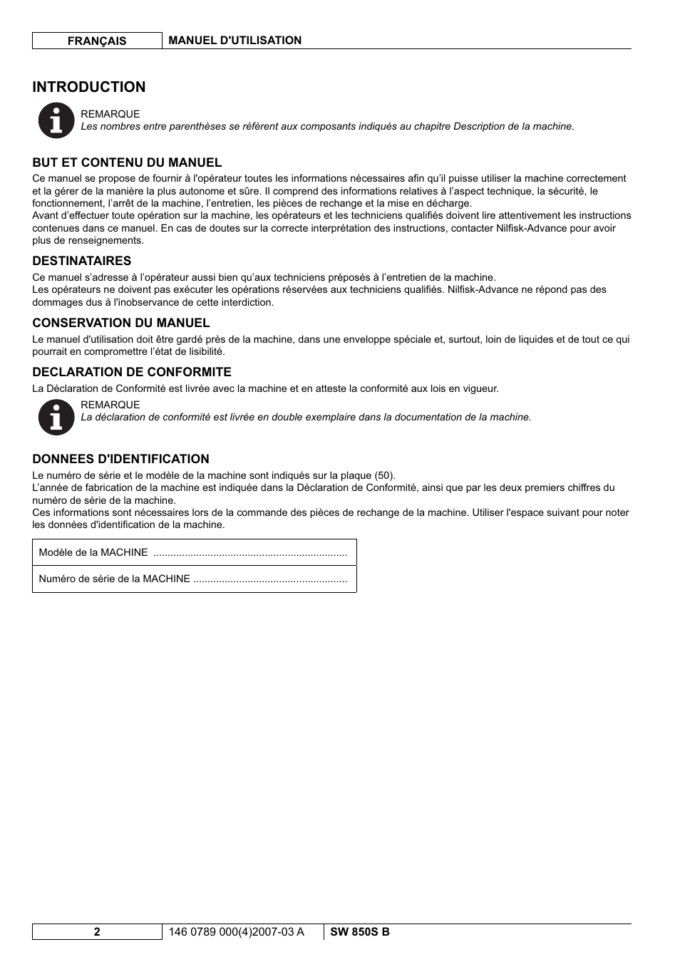 Introduction | Nilfisk-ALTO SW 850S B User Manual | Page 29 / 104