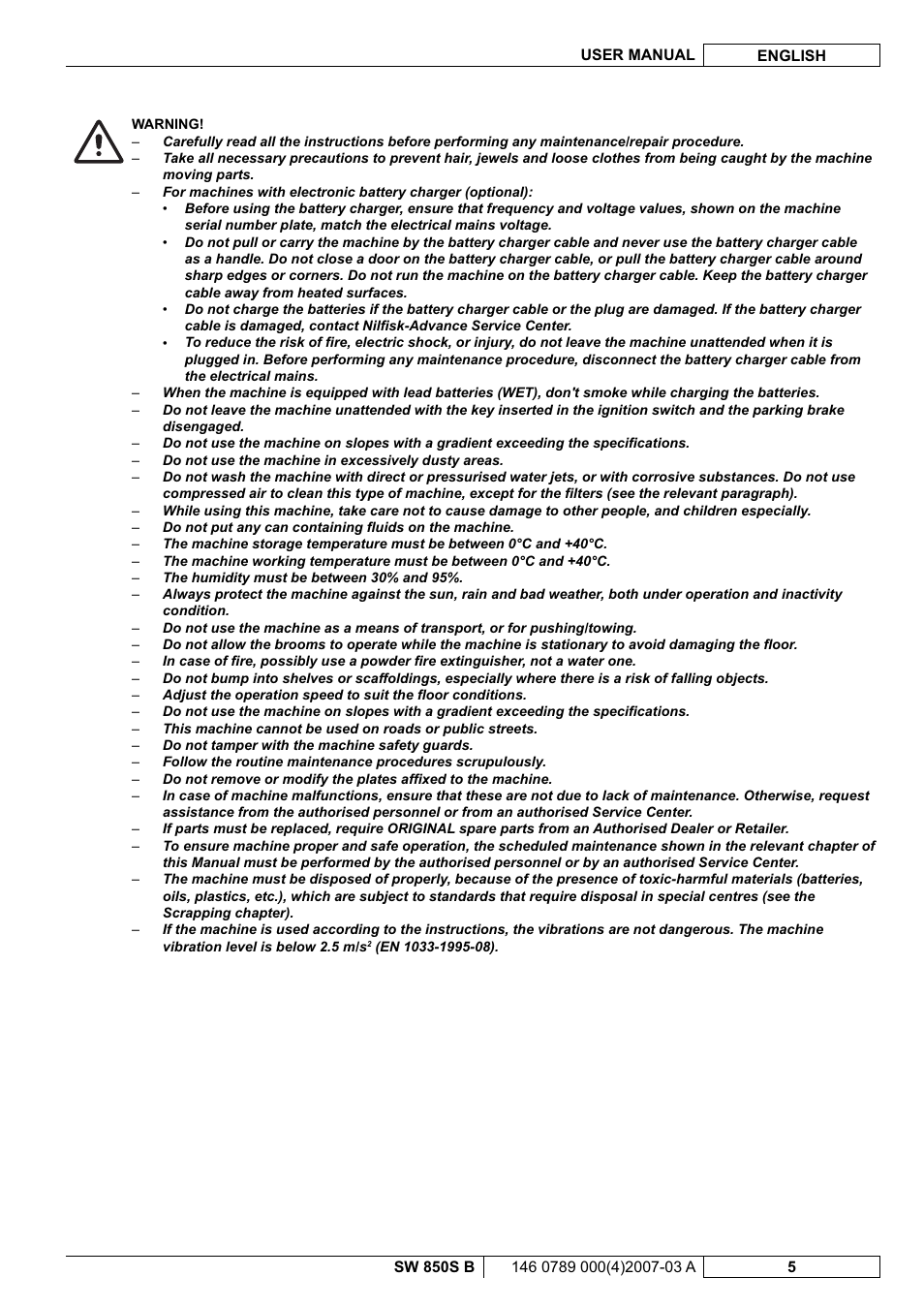 Nilfisk-ALTO SW 850S B User Manual | Page 56 / 104