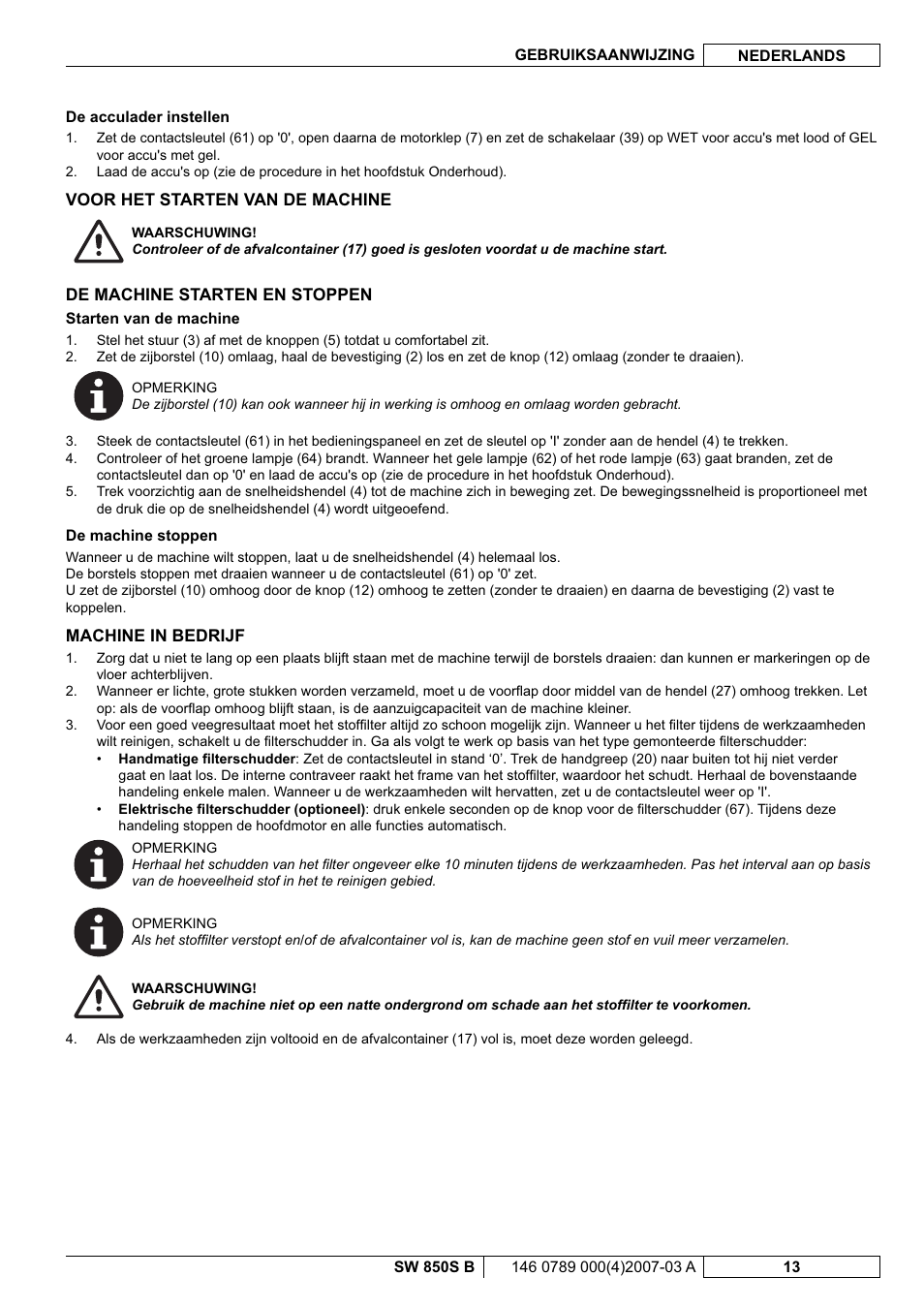 Nilfisk-ALTO SW 850S B User Manual | Page 88 / 104