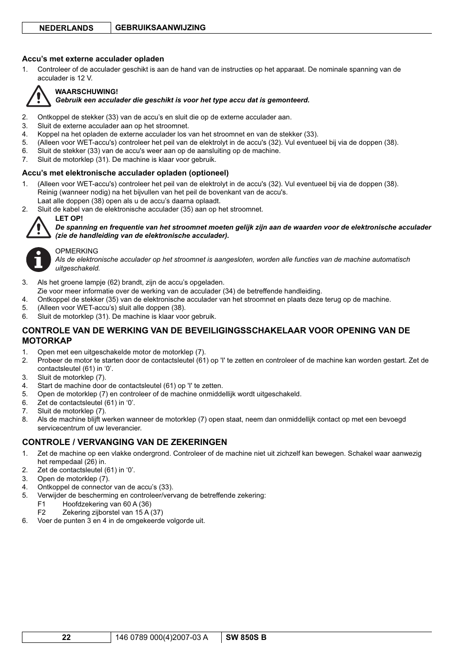 Nilfisk-ALTO SW 850S B User Manual | Page 97 / 104