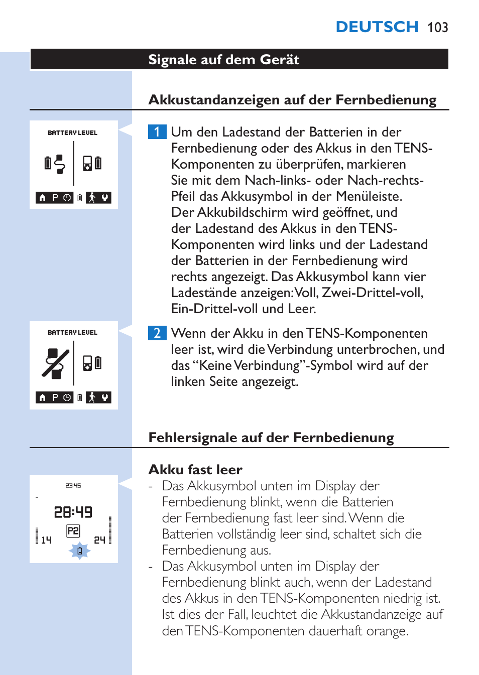 Philips TensRelief 12 selbstklebende Elektroden User Manual | Page 103 / 236