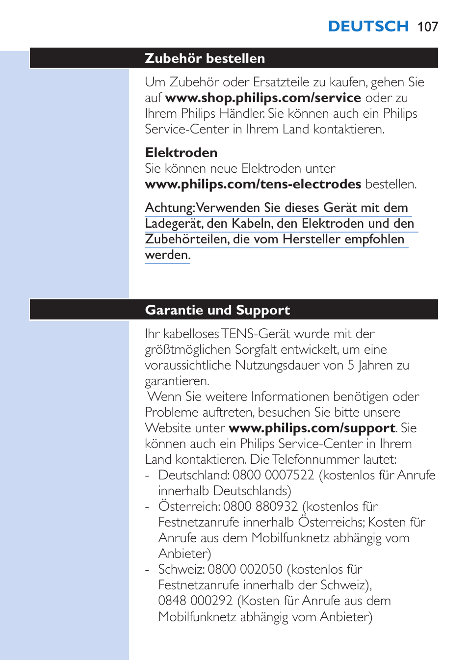 Philips TensRelief 12 selbstklebende Elektroden User Manual | Page 107 / 236