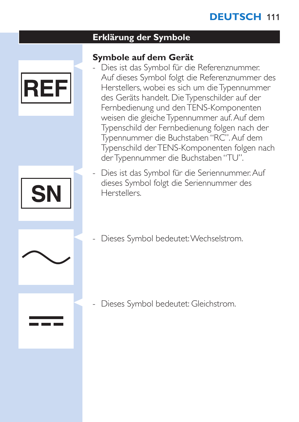 Philips TensRelief 12 selbstklebende Elektroden User Manual | Page 111 / 236