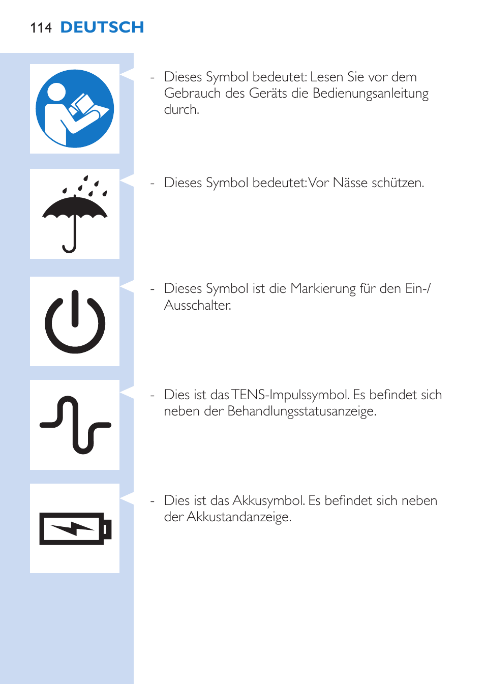 Philips TensRelief 12 selbstklebende Elektroden User Manual | Page 114 / 236