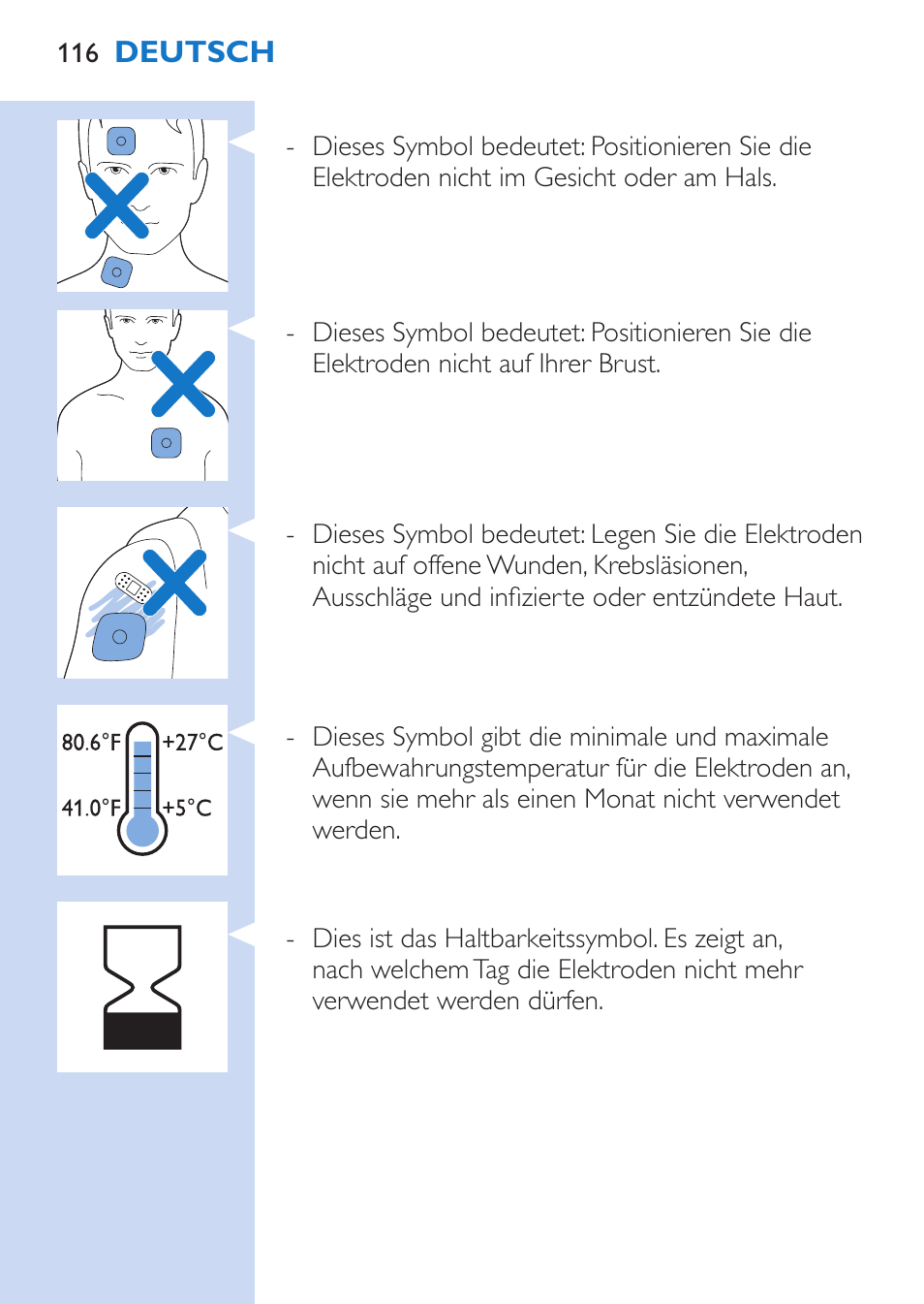 Philips TensRelief 12 selbstklebende Elektroden User Manual | Page 116 / 236