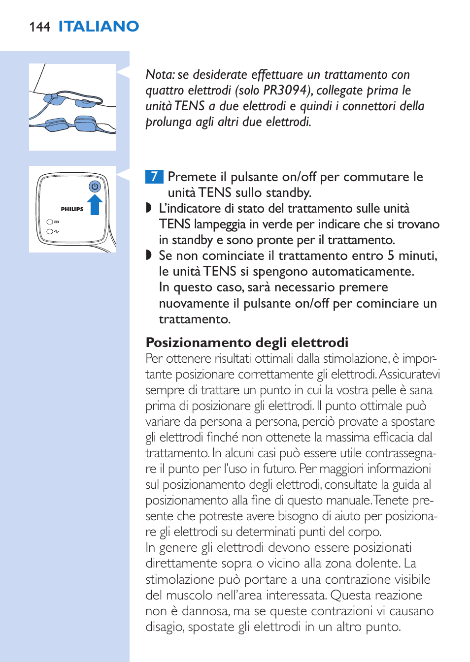 Philips TensRelief 12 selbstklebende Elektroden User Manual | Page 144 / 236