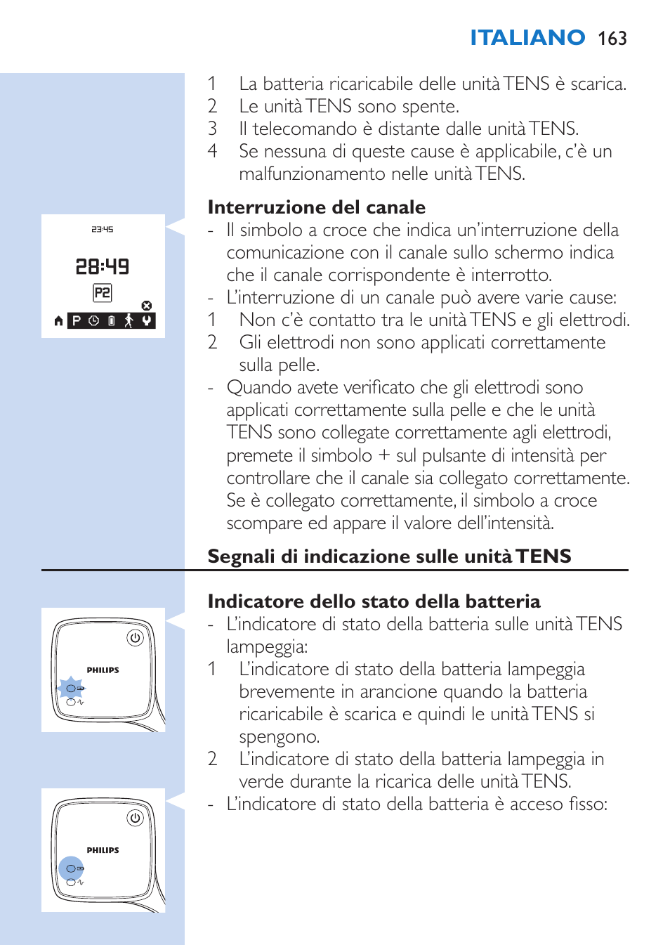 Philips TensRelief 12 selbstklebende Elektroden User Manual | Page 163 / 236