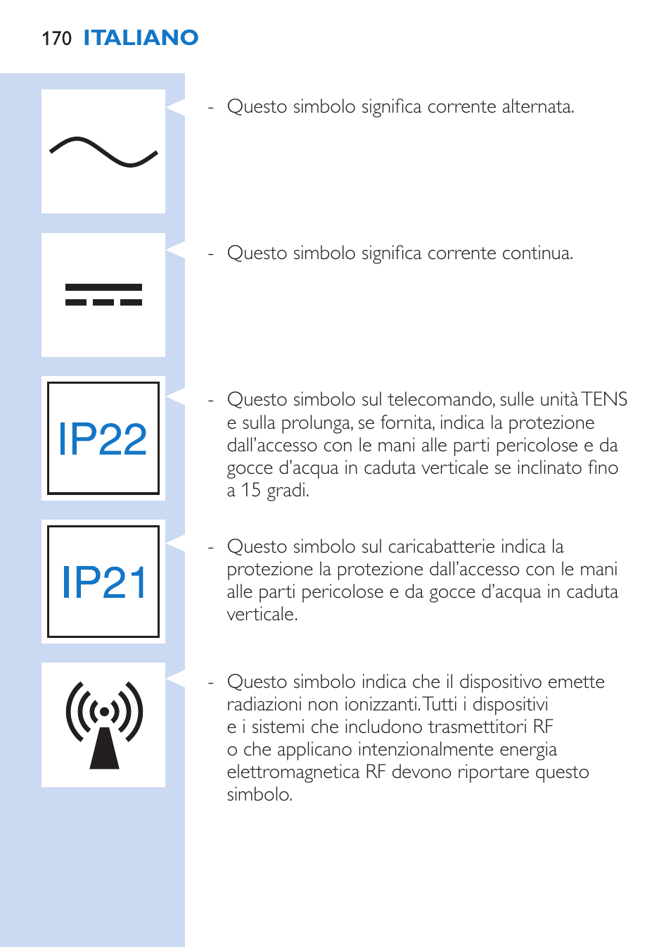 Philips TensRelief 12 selbstklebende Elektroden User Manual | Page 170 / 236