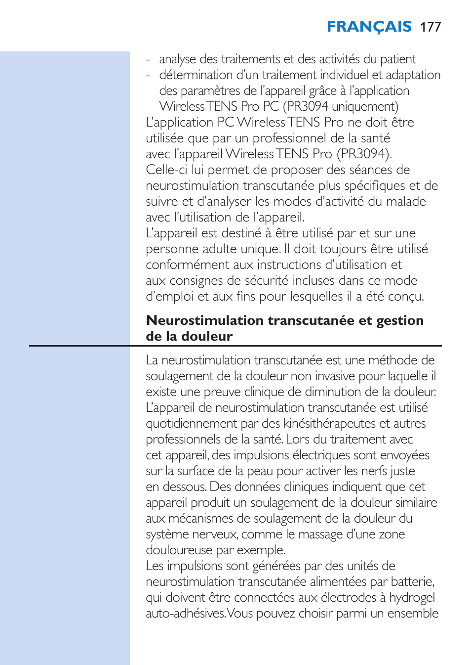 Philips TensRelief 12 selbstklebende Elektroden User Manual | Page 177 / 236