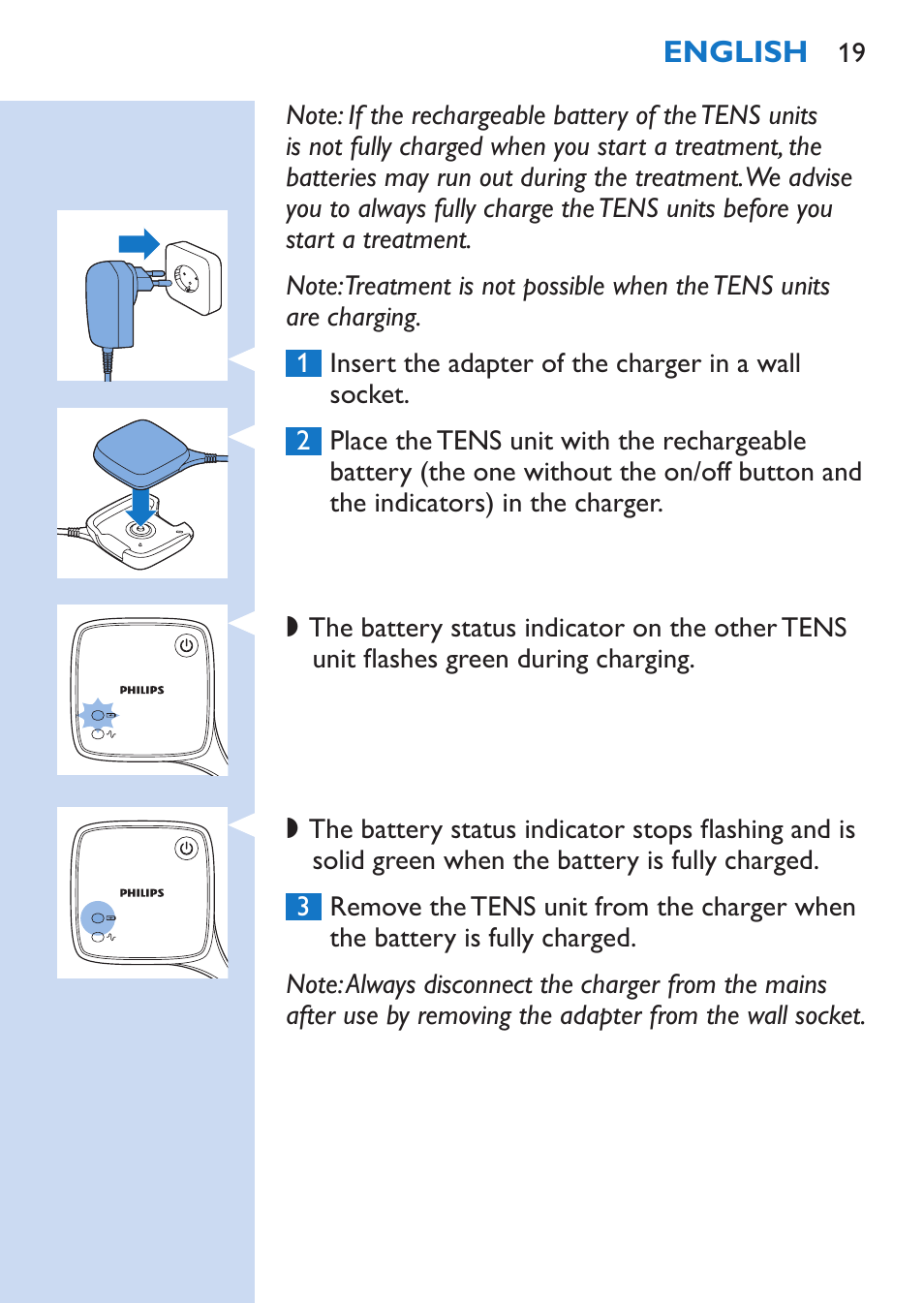 Philips TensRelief 12 selbstklebende Elektroden User Manual | Page 19 / 236