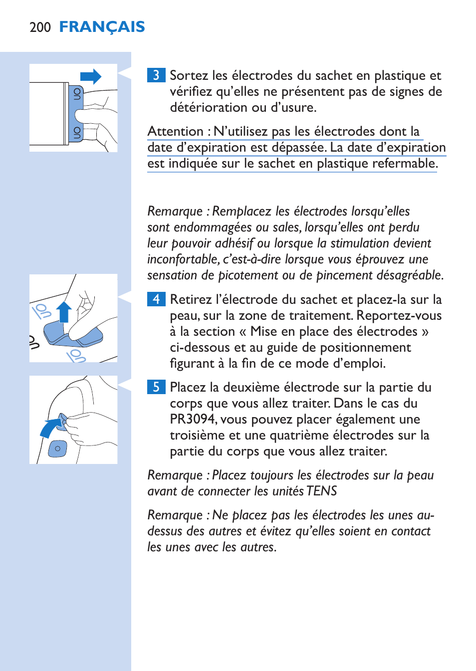 Philips TensRelief 12 selbstklebende Elektroden User Manual | Page 200 / 236