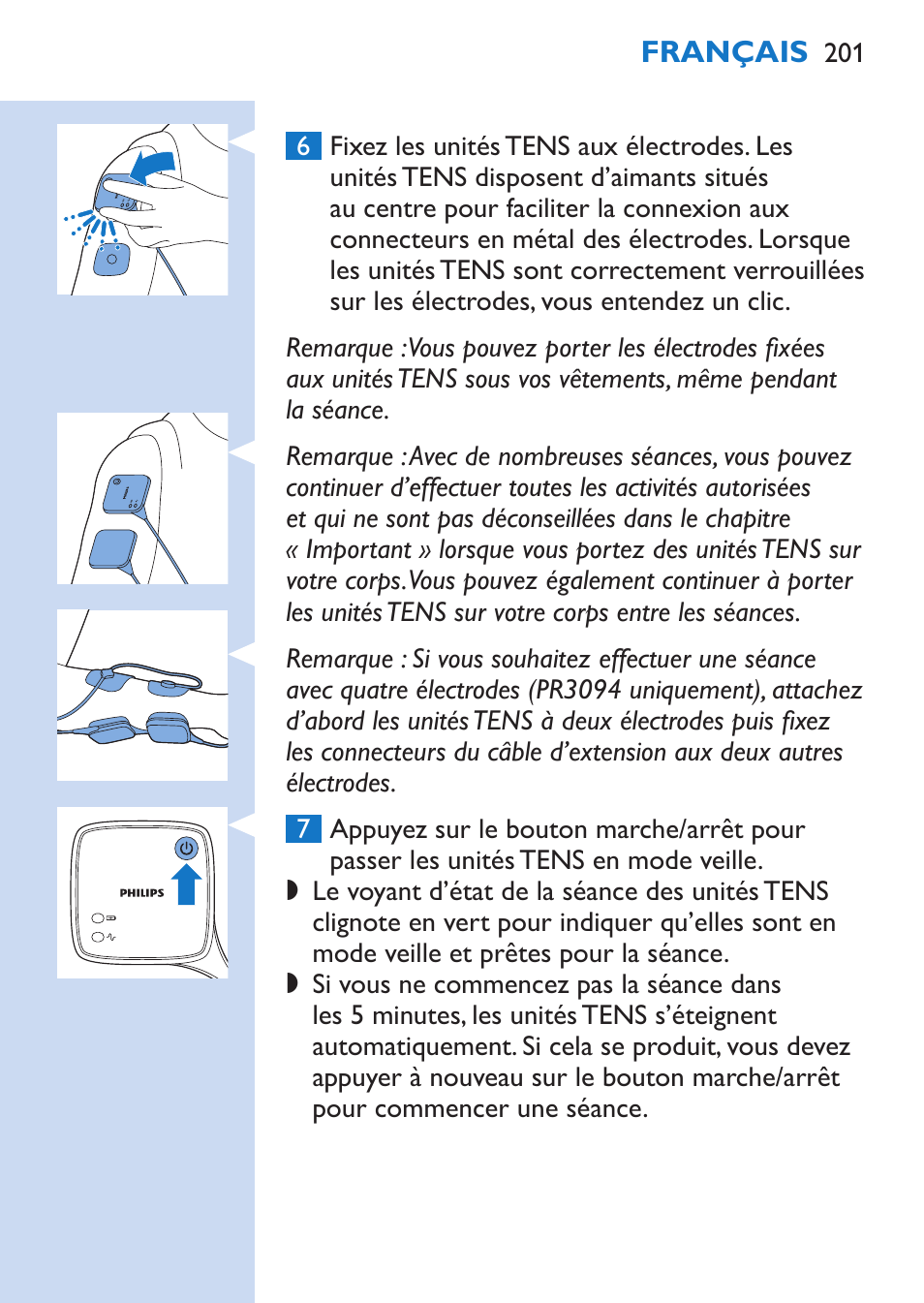 Philips TensRelief 12 selbstklebende Elektroden User Manual | Page 201 / 236