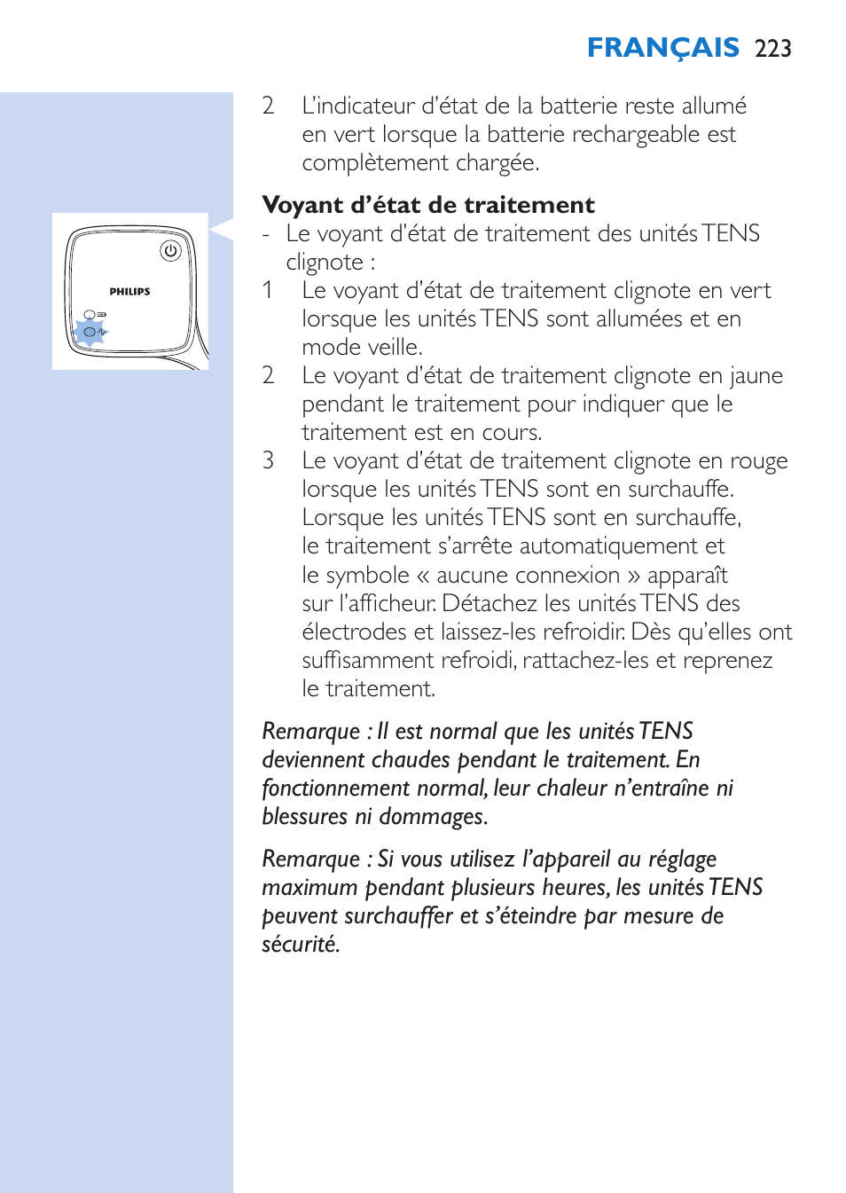 Philips TensRelief 12 selbstklebende Elektroden User Manual | Page 223 / 236