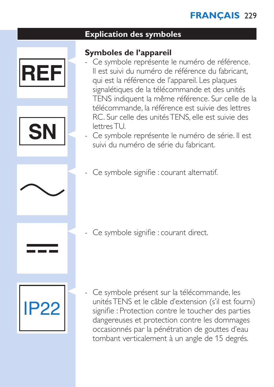 Philips TensRelief 12 selbstklebende Elektroden User Manual | Page 229 / 236