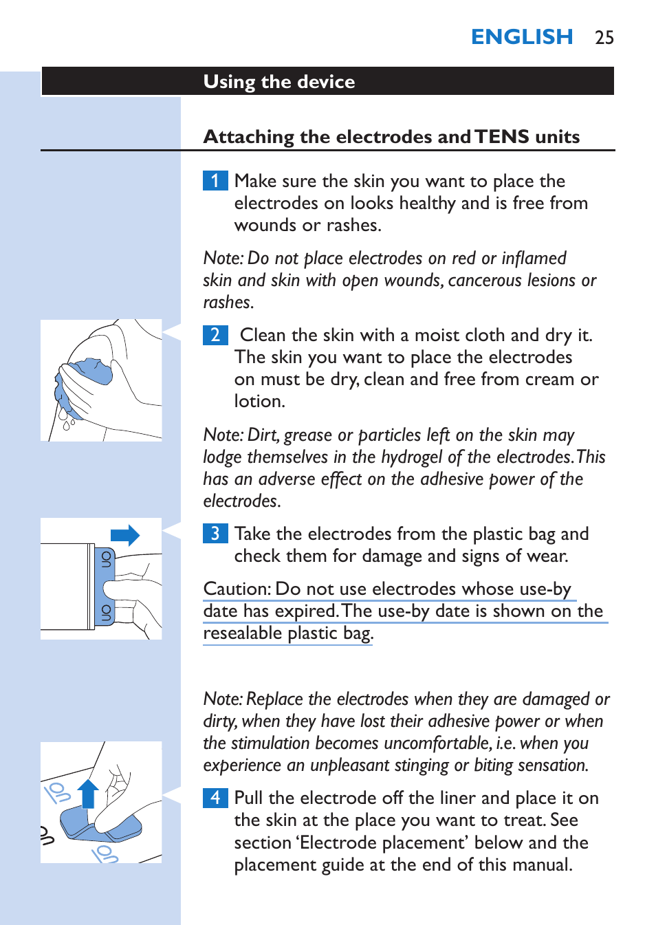 Philips TensRelief 12 selbstklebende Elektroden User Manual | Page 25 / 236