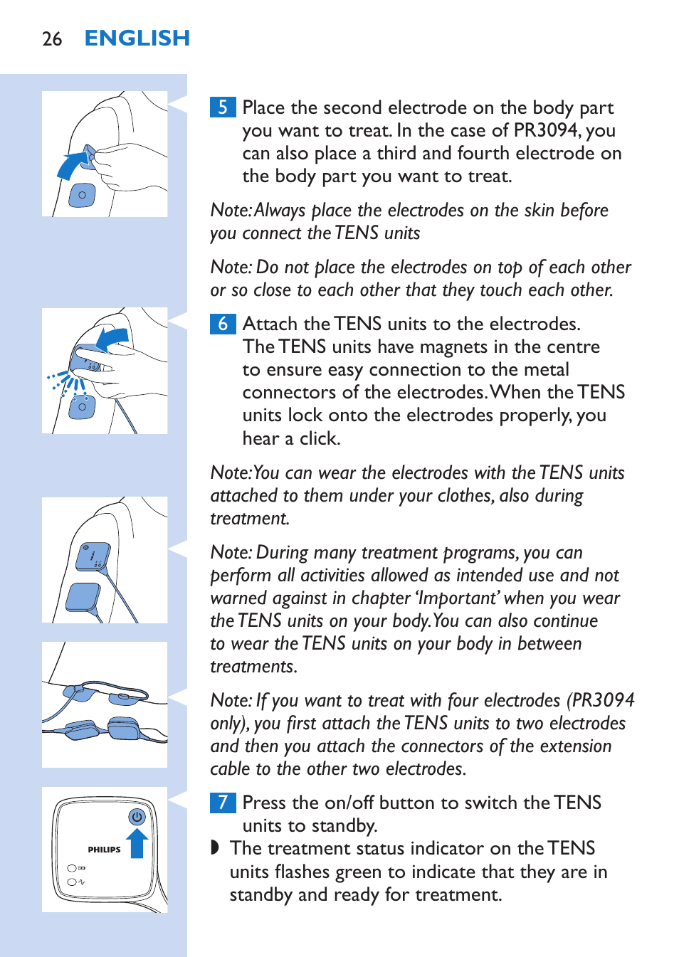 Philips TensRelief 12 selbstklebende Elektroden User Manual | Page 26 / 236