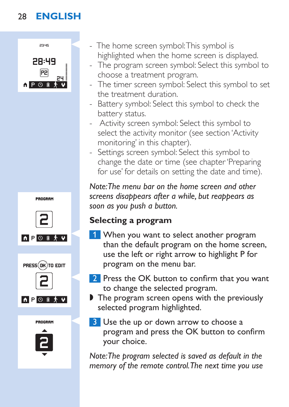 Philips TensRelief 12 selbstklebende Elektroden User Manual | Page 28 / 236