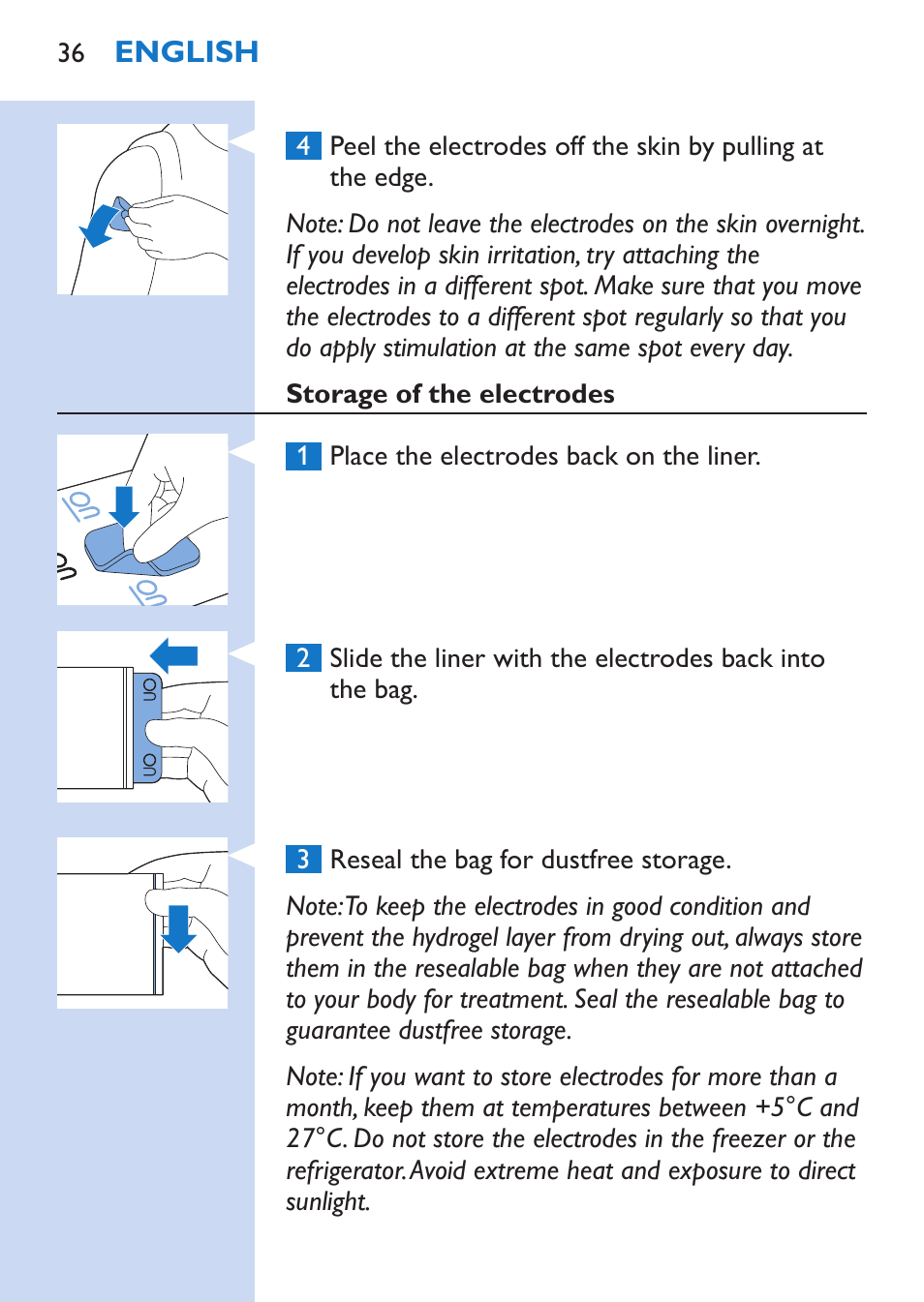 Philips TensRelief 12 selbstklebende Elektroden User Manual | Page 36 / 236