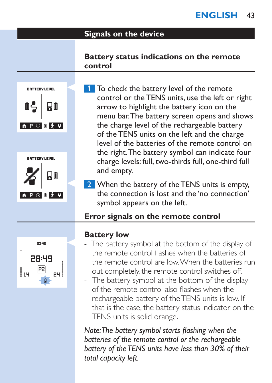 Philips TensRelief 12 selbstklebende Elektroden User Manual | Page 43 / 236