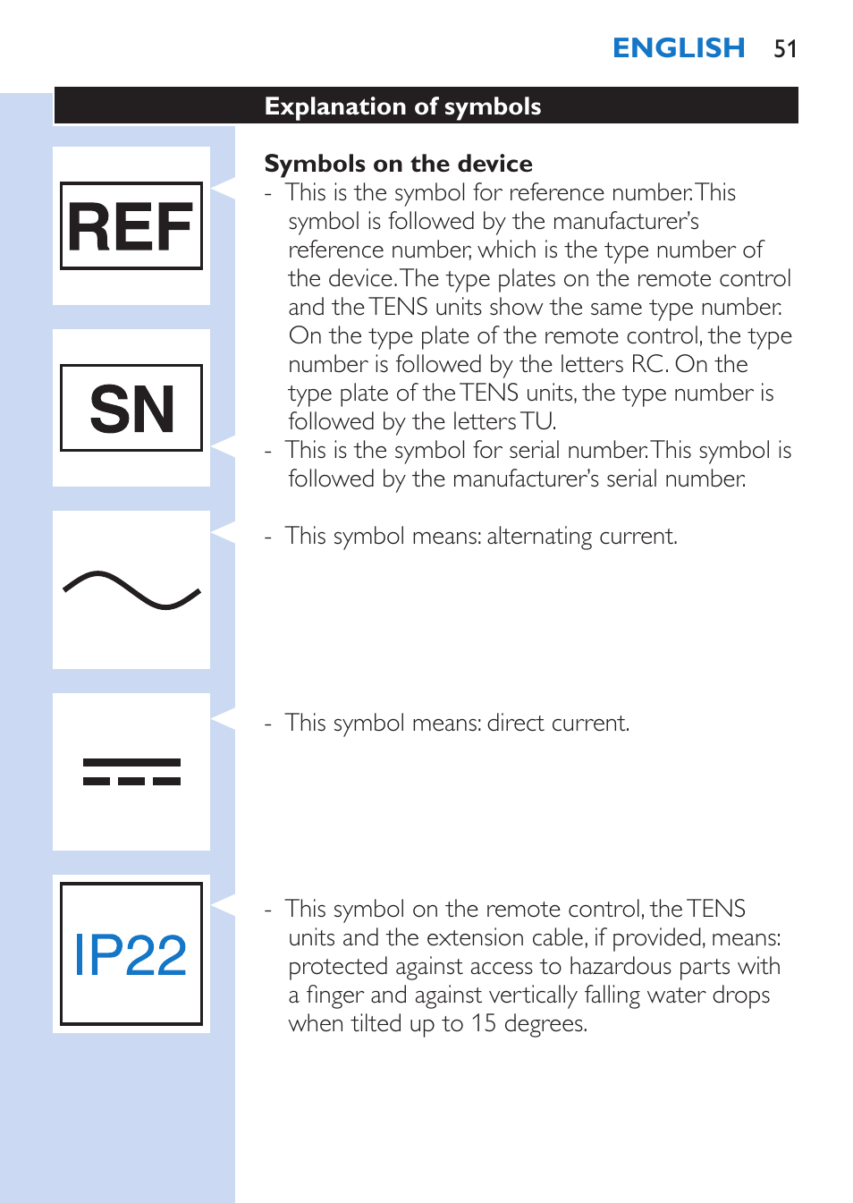 Philips TensRelief 12 selbstklebende Elektroden User Manual | Page 51 / 236