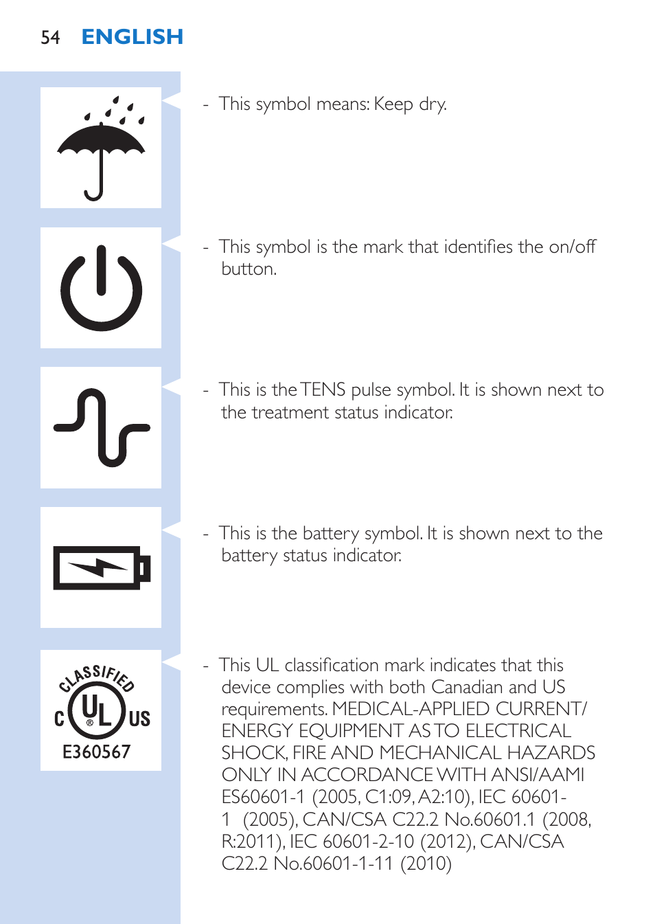 Philips TensRelief 12 selbstklebende Elektroden User Manual | Page 54 / 236